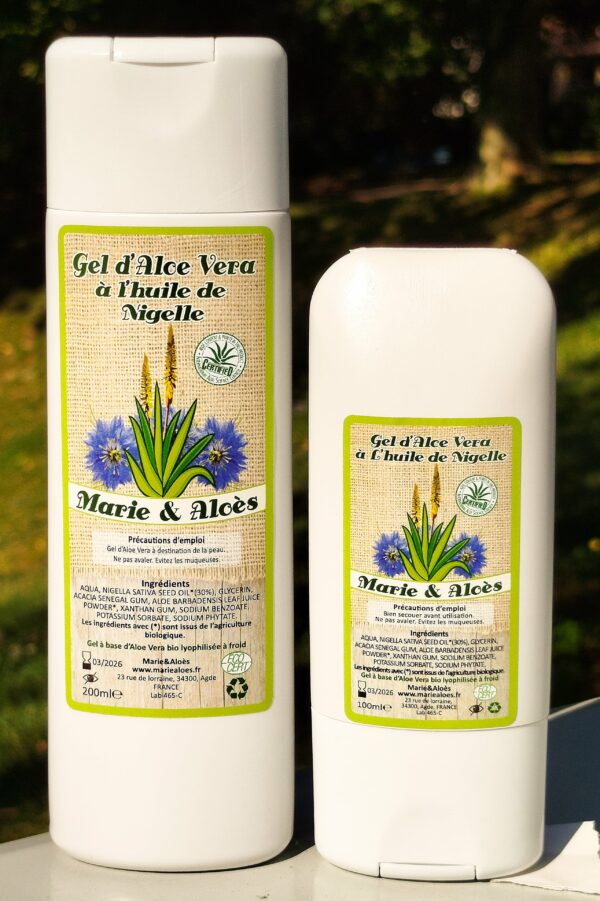 gel d'aloe vera à l'huile de nigelle