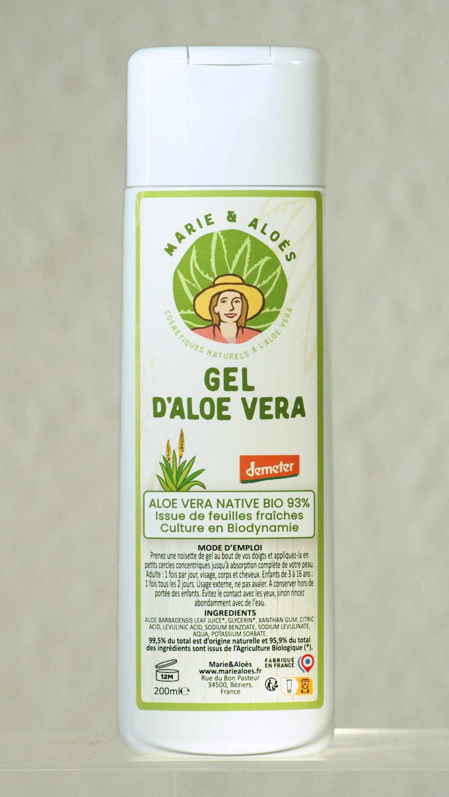 gel d'aloe vera 200ml